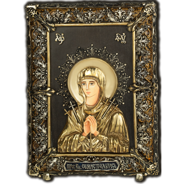 Икона. Икона Божией Матери Умягчение злых сердец (Семистрельная).