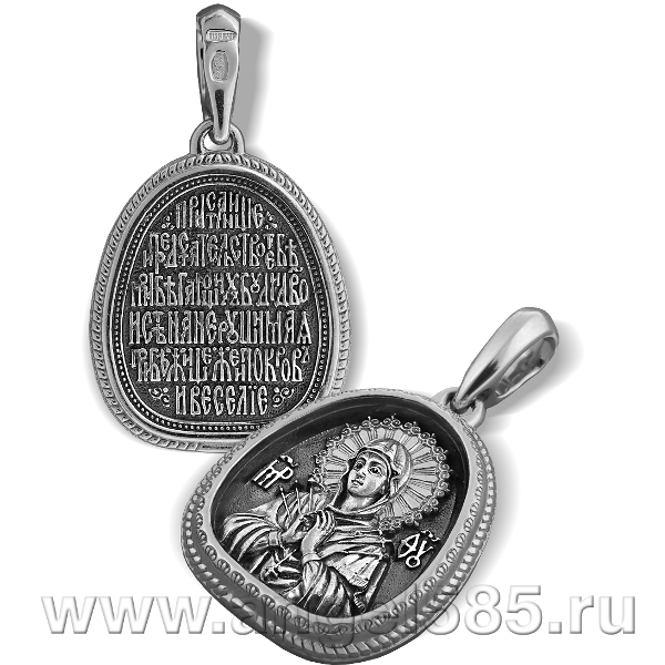 Семистрельная икона БМ ПДС 004 нательная иконка из серебра Семистрельная икона БМ ПДС 004 нательная иконка из серебра
