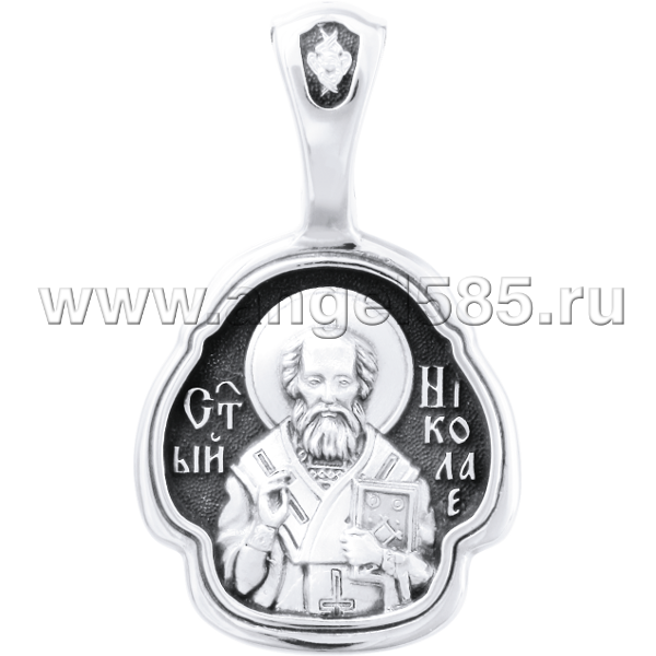 Серебряная иконка Николай Чудотворец артикул 18048