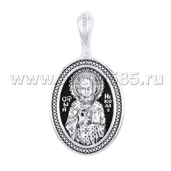 Серебряная иконка Николай Чудотворец артикул 18440