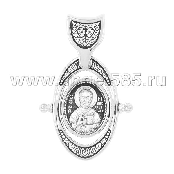 Серебряная иконка Николай Чудотворец артикул 18474